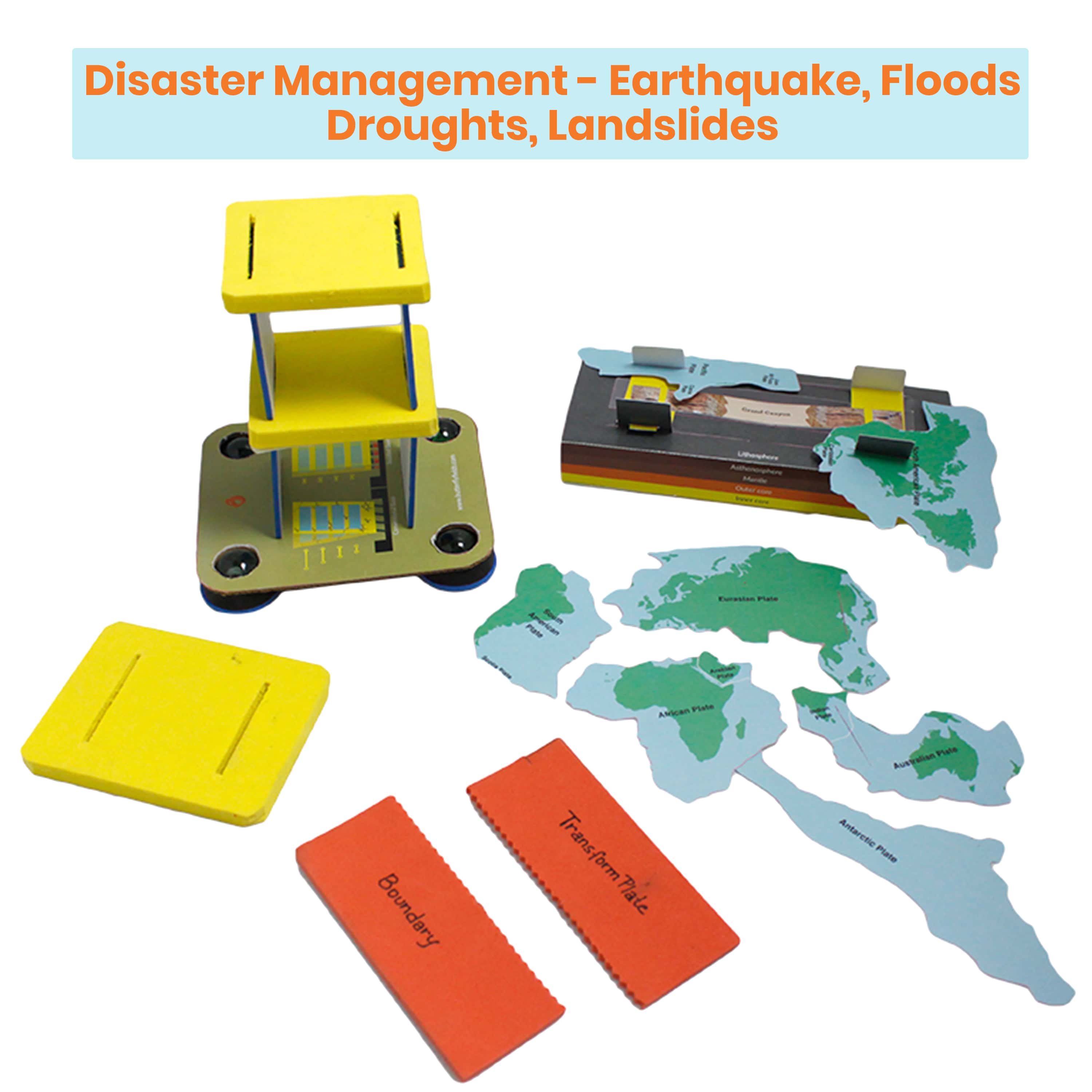 Disaster Management- Earthquake ,Floods ,Droughts ,Landslides model activity , experiment setup for kids