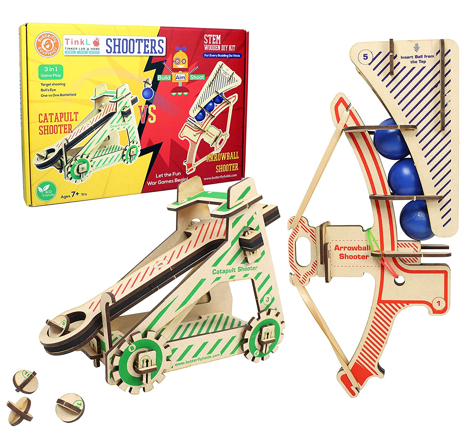 2in1 Catapult & Arrowball Shooters Butterfly EduFields STEM Toys & Games